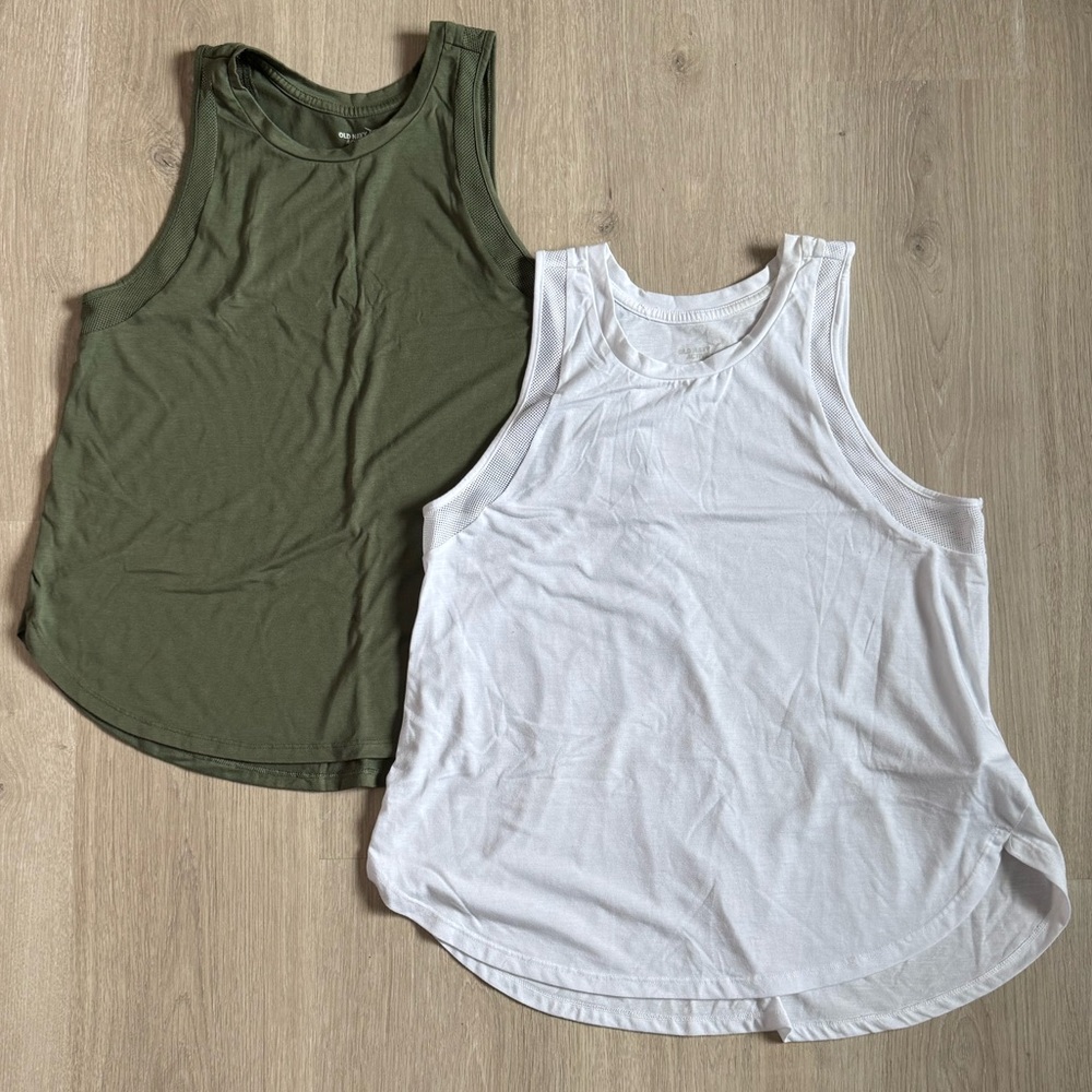 Jersey Mesh-Trim Shirttail-Hem Tank Top for Women Small